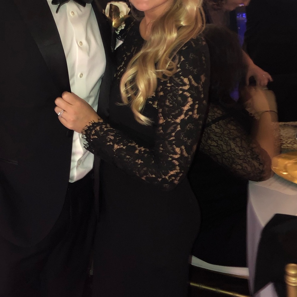 Black lace open back maxi dress - Picture 2 of 5